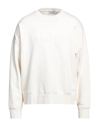 Amish Man Sweatshirt Ivory Size L Cotton In White