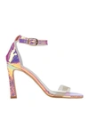 Daniele Ancarani Woman Sandals Pink Size 8 Soft Leather, Plastic In Pink