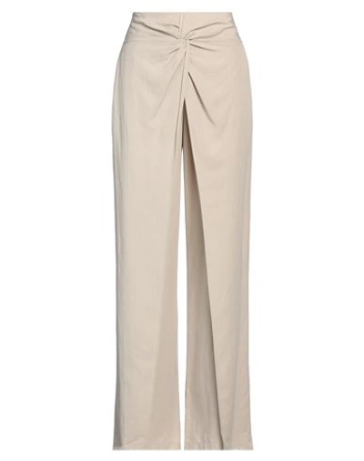 Compagnia Italiana Woman Pants Beige Size 6 Viscose, Linen