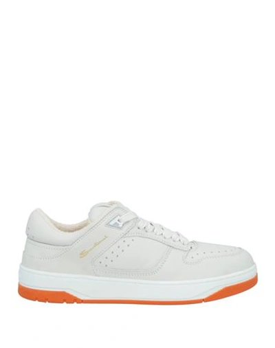 Santoni Man Sneakers Off White Size 12 Leather