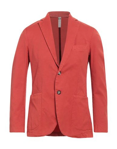 Falko Rosso® Falko Rosso Man Blazer Brick Red Size 40 Cotton, Elastane