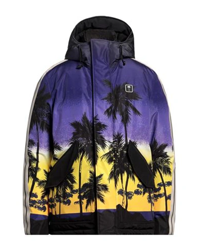 Palm Angels Hooded Palm Sunset Ski Jacket In Purple