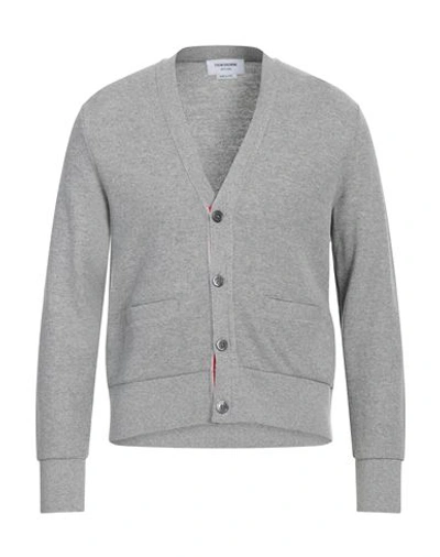 Thom Browne Man Cardigan Light Grey Size 4 Cashmere, Elastane