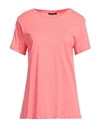 CRISTINAEFFE CRISTINAEFFE WOMAN T-SHIRT SALMON PINK SIZE M COTTON