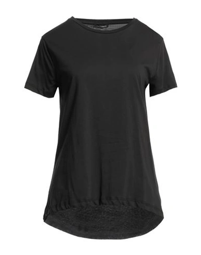 Cristinaeffe Woman T-shirt Black Size L Cotton In Black