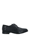 Baldinini Man Lace-up Shoes Black Size 12 Leather