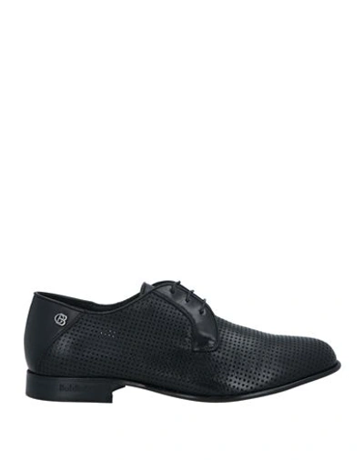 Baldinini Man Lace-up Shoes Black Size 12 Leather In Black