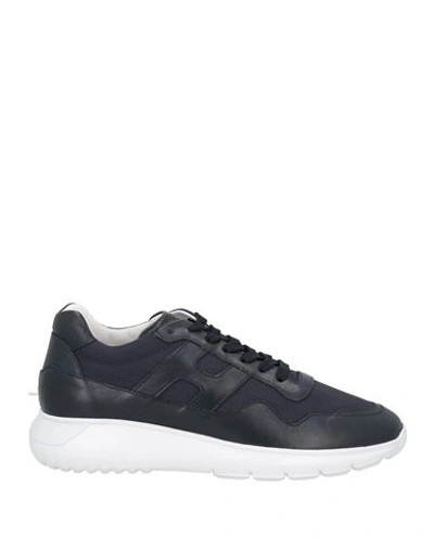 HOGAN HOGAN MAN SNEAKERS MIDNIGHT BLUE SIZE 7 LEATHER, TEXTILE FIBERS