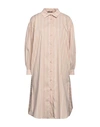 Cristinaeffe Woman Shirt Beige Size M Cotton, Nylon, Elastane In Beige