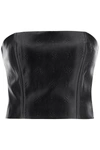 ROTATE BIRGER CHRISTENSEN FAUX LEATHER CROPPED TOP