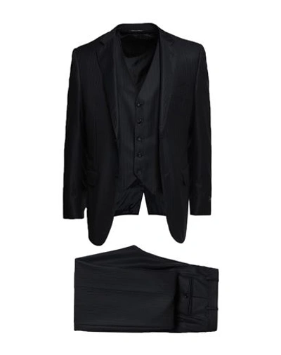 Canali Man Suit Black Size 48 Virgin Wool
