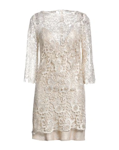 W Les Femmes By Babylon Woman Mini Dress Platinum Size 8 Polyamide, Linen, Viscose In Grey