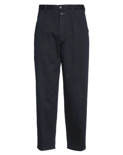 Closed Man Pants Midnight Blue Size 33 Cotton, Elastane In Navy Blue