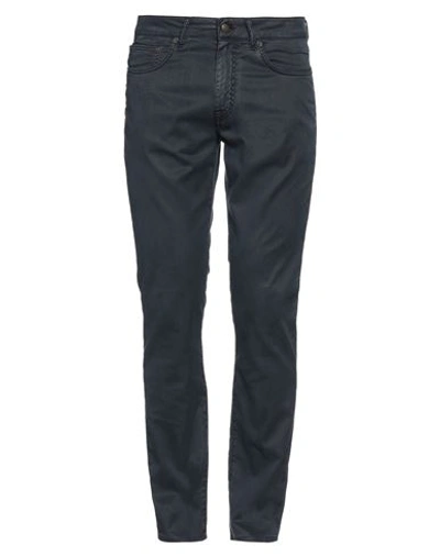 Boglioli Man Pants Midnight Blue Size 32 Cotton, Silk, Elastane In Blue