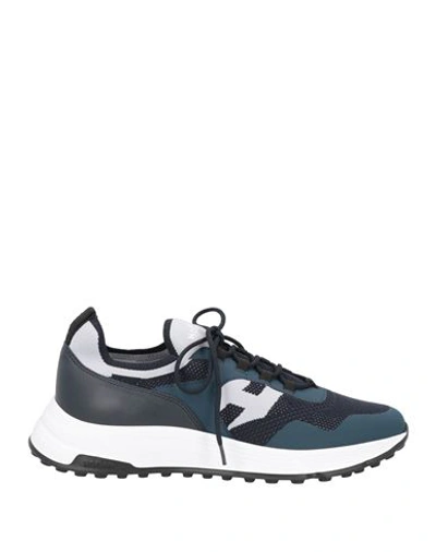 Hogan Man Sneakers Midnight Blue Size 9 Leather, Textile Fibers