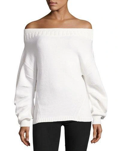 Opening Ceremony Off-the-shoulder Wool-blend Sweater In White