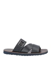 Baldinini Man Sandals Midnight Blue Size 13 Leather