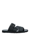 Baldinini Man Sandals Black Size 13 Leather