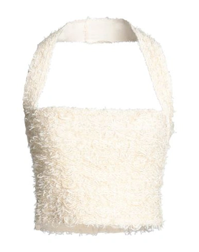 Balmain Woman Top Ivory Size 8 Cotton, Viscose, Polyamide, Polyester In White