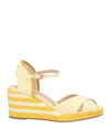 Stuart Weitzman Woman Espadrilles Yellow Size 10.5 Textile Fibers