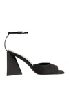 Attico The  Woman Sandals Black Size 9 Textile Fibers In Black