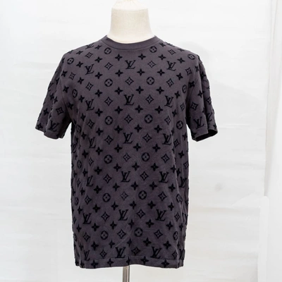 Pre-owned Louis Vuitton Black/grey T Shirt With Velvety Monogram