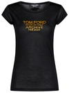 Tom Ford Silk Jersey Logo T-shirt In Nero