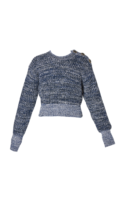 Erdem Wool Cropped Sweater In Blue