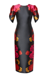 Erdem Gabardine Peplum Midi Dress In Black