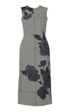 Erdem Wool Floral-printed Midi Sheath Dress In Blue