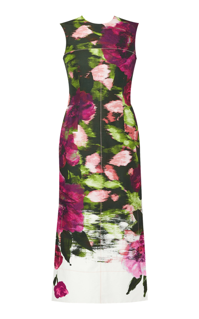 Erdem Cotton Floral-printed Midi Dress In Wisteria