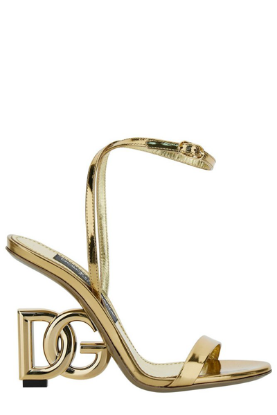 Dolce & Gabbana Ankle Strap Sandals In Gold