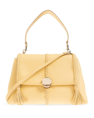 Chloé Penelope Leather Shoulder Bag In Yellow