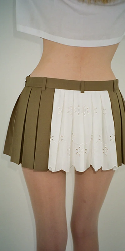 Sandy Liang Poko Skirt In Green