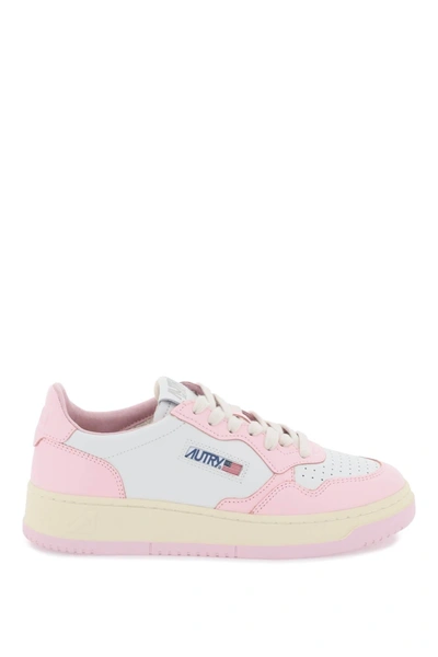 Autry Medalist Low Leather Sneakers In Pink & Purple
