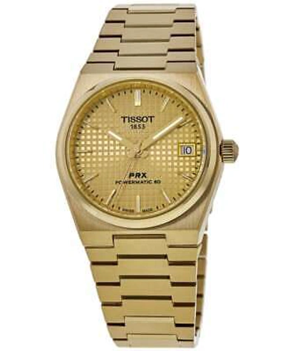Pre-owned Tissot Prx Powermatic 80 Champagne Dial Women's Watch T137.207.33.021.00