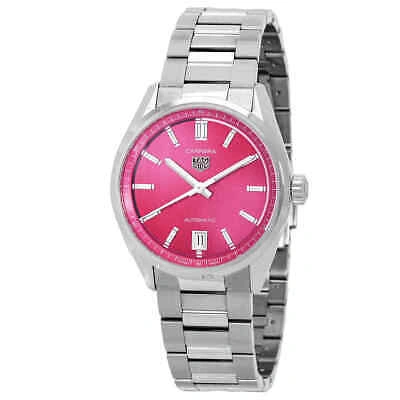 Pre-owned Tag Heuer Carrera Automatic Pink Dial Unisex Watch Wbn2313.ba0001