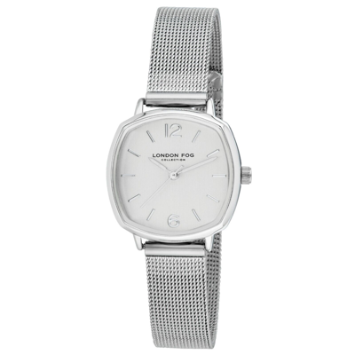 Pre-owned London Fog Women's 26mm Hexagon Case Mesh Strap Watch (lf016) In Silver