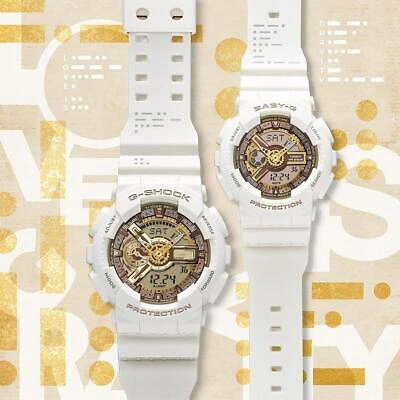 Pre-owned Casio Presents Lover's Collection 2022 Limited Lov-22a-7ajr White Pair Watch
