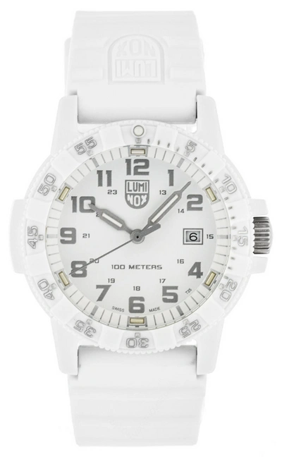 Pre-owned Luminox Sea Turtle White Out Silicone Strap Unisex Watch Xs.0327.wo