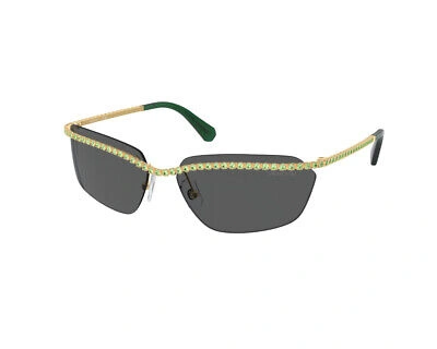 Pre-owned Swarovski Sunglasses Sk7001 400487 Gold Grey In Gray