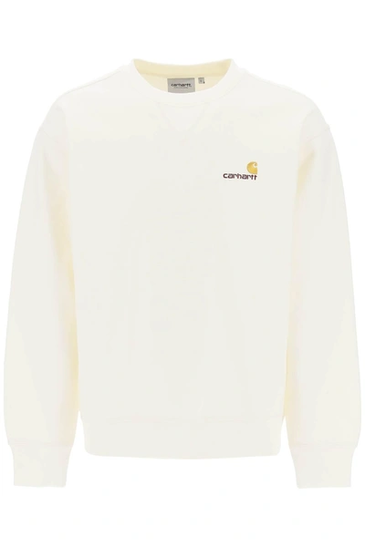 Carhartt American Script Drop-shoulder Sweatshirt In White