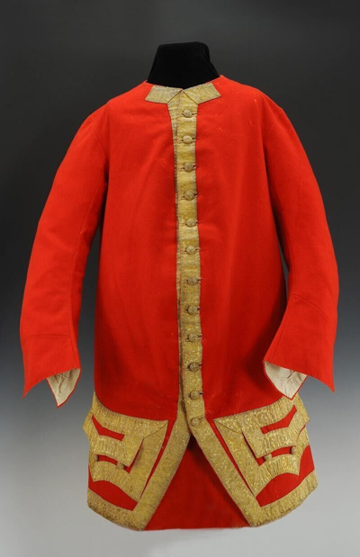 Pre-owned 100% Men Ancienne Monarchie Gilet D'officier Vennerie Jacket In Red