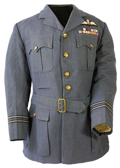 Pre-owned 100% Men's Gray Wool Military Wool Jacket, Men's Hussar Jacket