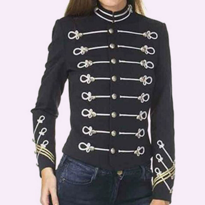 Pre-owned 100% Black Military Ladies Jacket A Great Military Jacket