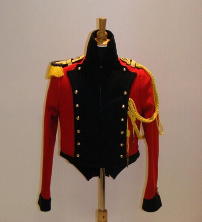 Pre-owned Handmade Men's 19th Century Military Red Wool Tailcoat , Men's Napoleon Coat