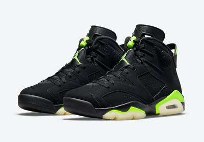 Pre-owned Jordan Nike Air  6 Retro Shoes Electric Green Black Ct8529-003 Men's