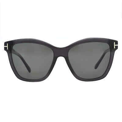 Pre-owned Tom Ford Lucia Polarized Smoke Butterfly Ladies Sunglasses Ft1087 05d 54 In Gray