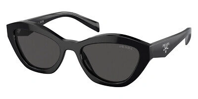 Pre-owned Prada Pr Sunglasses Women Black / Dark Gray 52mm 100% Authentic