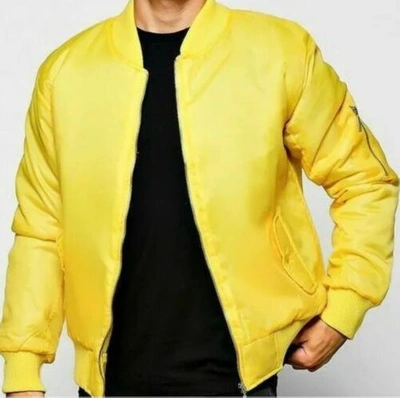 Pre-owned Handmade Yellow Real Lamb Skin Soft Leather Jacket All Sizes